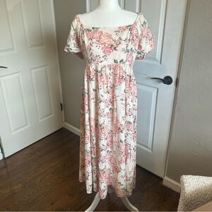 Altar'd State Floral Dress with Pink and Green